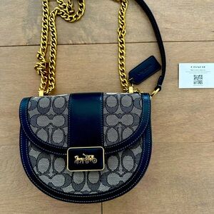 Coach Alie Saddle Crossbody in Signature Jacquard